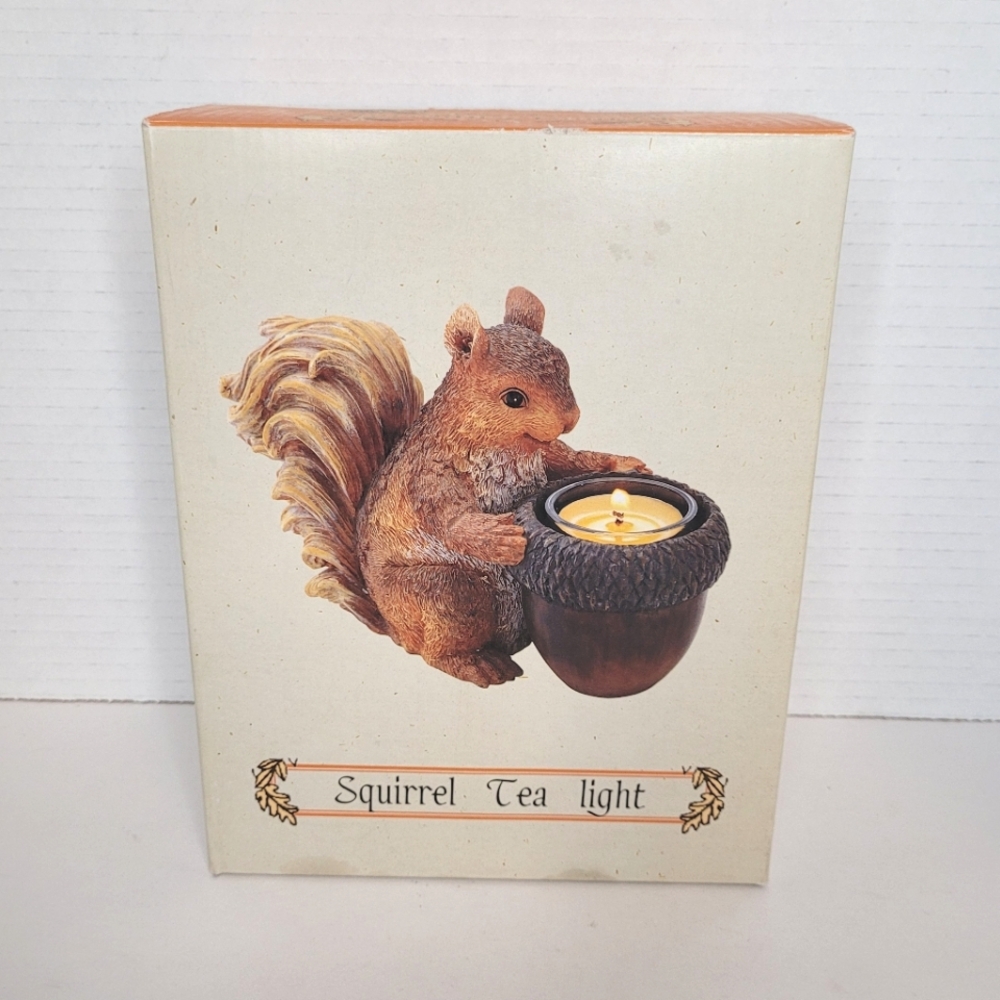 Squirrel with Acorn Tea Light Holder NEW In Box